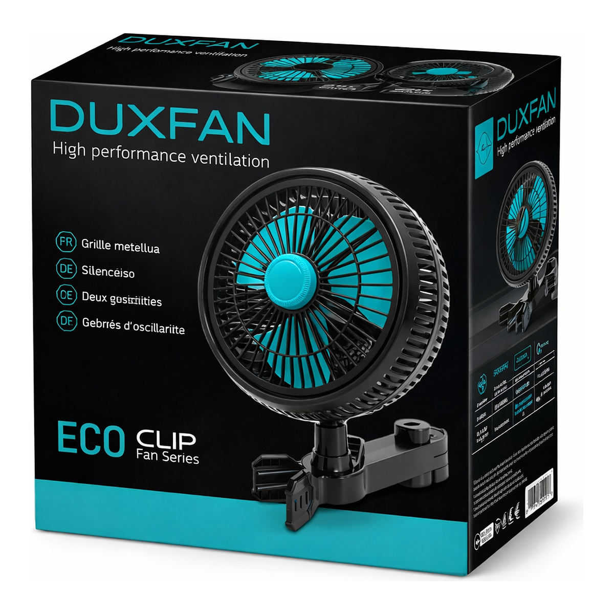 Clip Fan 25 cm Duxfan · Ventilador de pinza oscilante