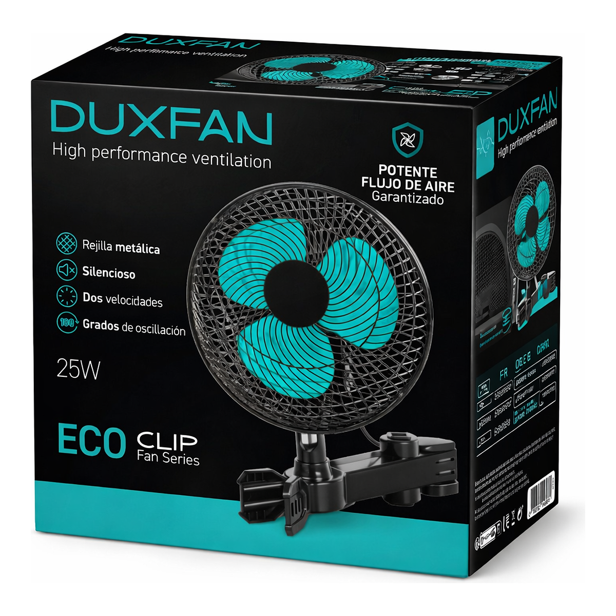 Clip Fan 20 cm Duxfan · Ventilador de pinza oscilante